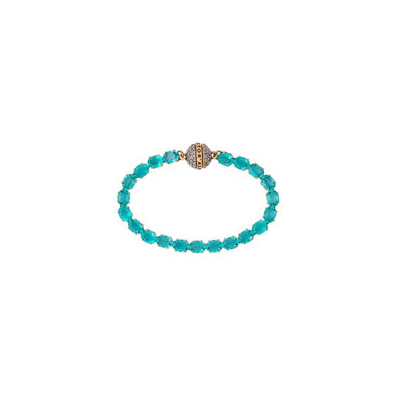 Pulseira Cristal Verde Exclusive Ouro Vintage